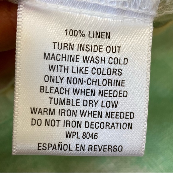 JM Collection Linen Abstract Print Button Down Shirt 4 - Picture 9 of 9